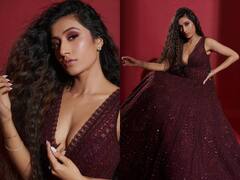 Actress Dhana Shree Verma : ரெட் வெல்வெட்டில் ரவுண்டு கட்டும் தனஸ்ரீ வர்மா..