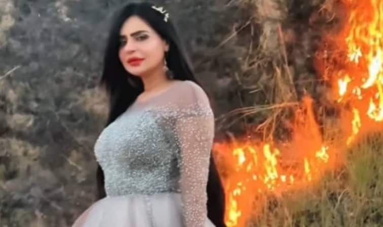 Pakistani TikTok sensation poses for video by forest fire પાકિસ્તાનની મોડલે ફોલોઅર્સ વધારવા જંગલમાં લગાવી આગ, ભડક્યા લોકો