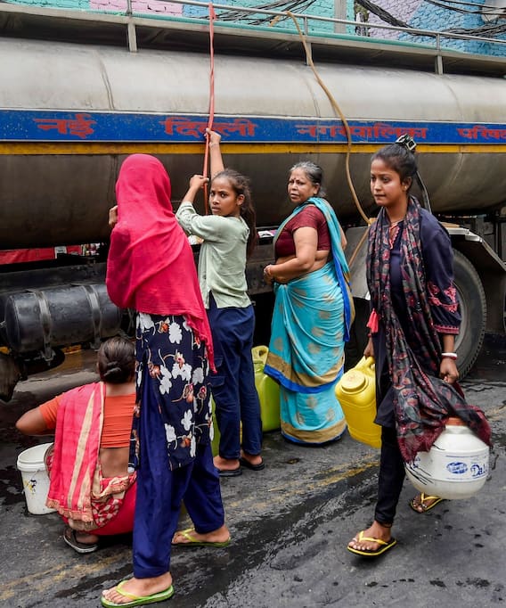 IN PICS | Serpentine Queues Near Tankers As Water Crisis Adds To Woes Of Delhiites After Heatwave