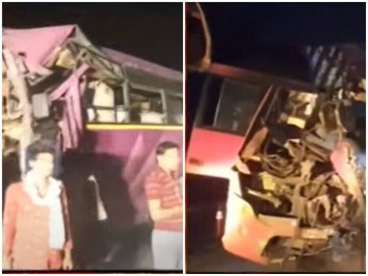 Yamuna Expressway Accident in mathura bus of devotees accident with truck three dead many injured marathi news Yamuna Expressway Accident : भाविकांनी भरलेली बस ट्रकला धडकली; मथुरेत यमुना एक्सप्रेस वेवर भीषण अपघात, 3 ठार, अनेक जखमी