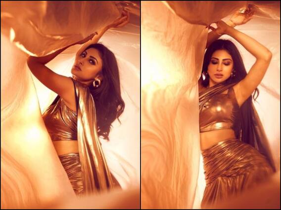 ਗੋਲਡਨ ਡਰੈੱਸ 'ਚ Mouni Roy ਦਾ ਸਿਜ਼ਲਿੰਗ ਅੰਦਾਜ਼