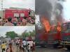 Jharkhand Fire: झारखंड के पाकुड़ में सड़क किनारे खड़ी तीन ट्रक में अचानक लगी आग, कड़ी मशक्कत के बाद पाया काबू