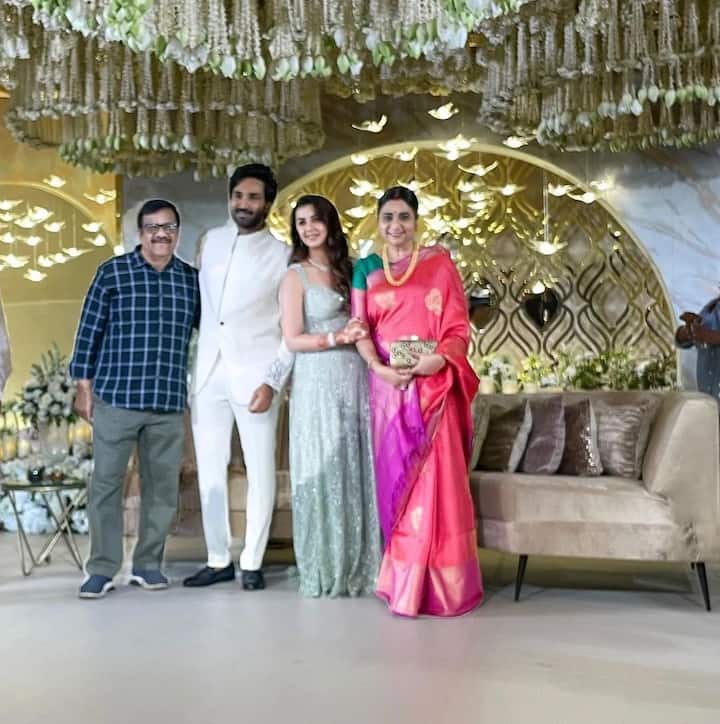 అలానే రిసెప్షన్ లో క్రిస్టియన్ స్టైల్ లో డ్రెస్ చేసుకున్నారు. (Photo Courtesy: Industry Celebrity news Instagram)