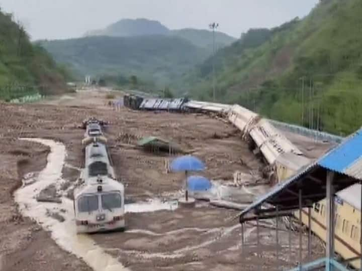 Watch | Incessant Rainfall In Assam Damages Trains At Railway Station In Dima Hasao District