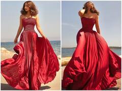 Cannes 2022: ऑफ शोल्डर रेड गाउन में Hina Khan ने गिराई बिजलियां, खूबसूरत अदाओं से लूट ली महफिल