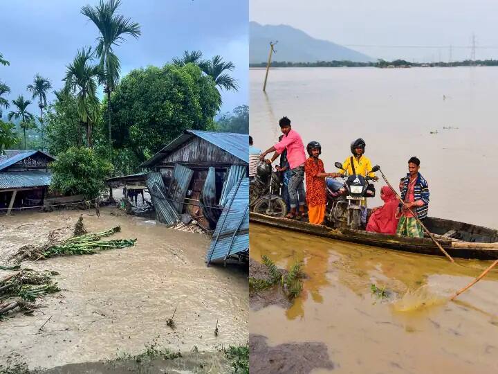 Assam Floods more than 6 lakh affected across 27 districts Assam Floods 2022: आसाममध्ये पुराचा हाहाकार, 27 जिल्ह्यातील  6 लाखांहून अधिक लोकांना फटका