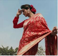 ਲਾਲ ਬਨਾਰਸੀ ਸਾੜੀ 'ਚ ਗਜ਼ਬ ਢਾਹ ਰਹੀ ਨੁਸਰਤ ਜਹਾਂ, ਤਸਵੀਰਾਂ 'ਚ ਦਿਖਿਆ ਖੂਬਸੂਰਤ ਲੁੱਕ