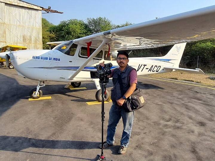 ABP Majha Cameraman Atul Hirde honored with Devarshi Narad Journalism Award Nagpur Devarshi Narad Journalism Award : एबीपी माझाचे कॅमेरामन अतुल हिरडे यांचा देवर्षी नारद पत्रकारिता पुरस्कारानं सन्मान