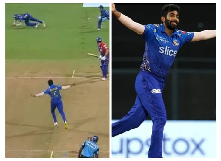 MI vs DC Rohit Sharma jumped to the left and took Marsh's Catch fans were stunned to see MI vs DC: बुमराह की गेंद पर रोहित शर्मा ने बाएं तरफ छलांग लगाकर लिया मार्श का कैच, फैंस देख कर रह गए दंग