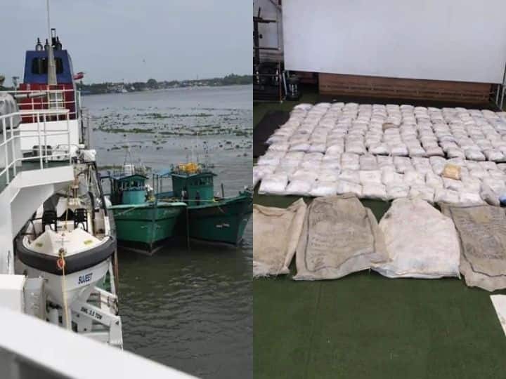 another large consignment of drugs seized in sea 219 kg heroin worth 1526 crores recovered marathi news Drugs Seized : समुद्रात सापडली ड्रग्जची मोठी खेप, 1526 कोटी किंमतीचे 219 किलो हेरॉईन जप्त, DRI-इंडियन कोस्टगार्डची कारवाई