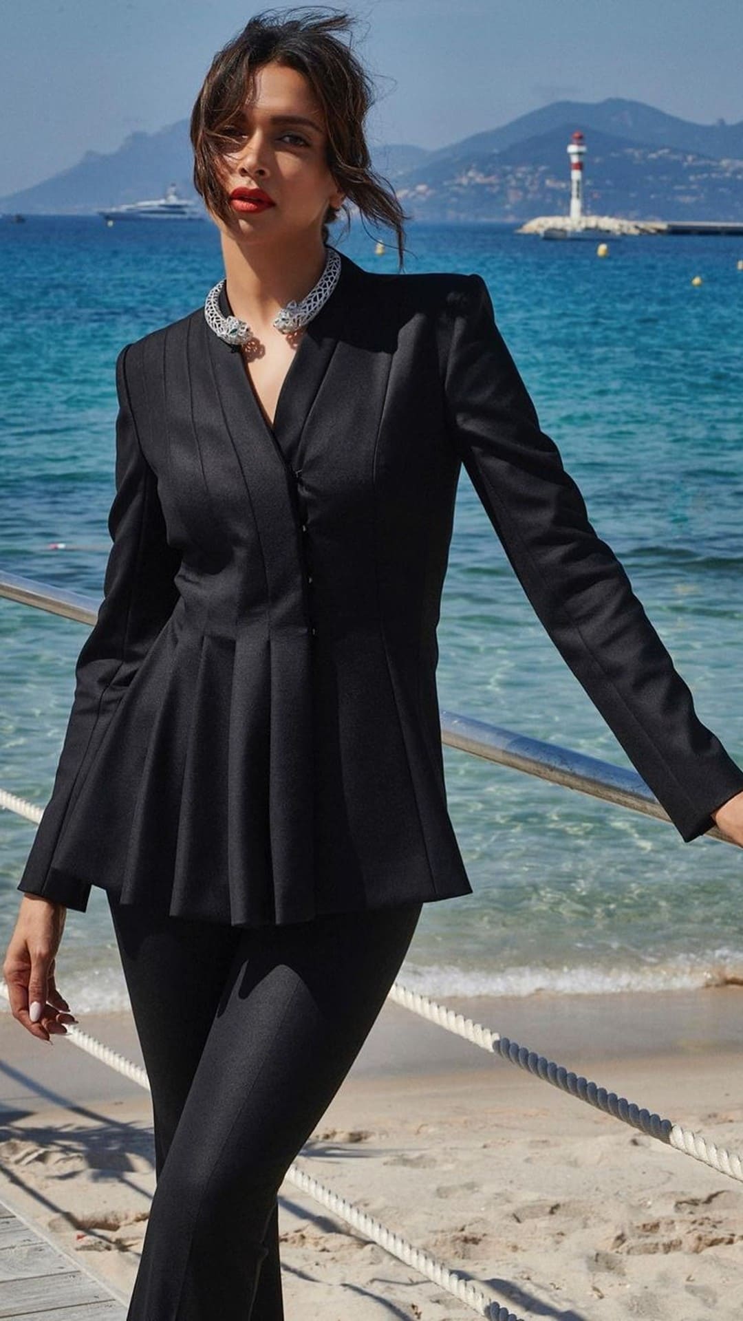 Deepika Padukone Slays In A Black Pantsuit At Cannes 2022