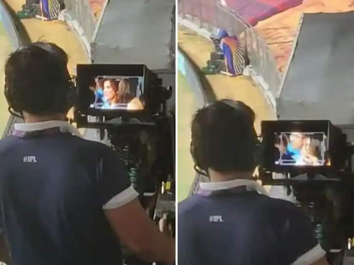 IPL 2022 In MI vs DC match cameraman focusing on cute girls in Ground see video MI vs DC : रोमहर्षक सामन्यात कॅमेरामनचा फोकस मैदानातील मुलींवर, प्रेक्षकाने शूट केला VIDEO