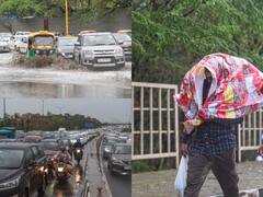 IN PICS | Delhi Weather: Waterlogging, Traffic Jams In NCR Even As Rain Brings Respite From Heat