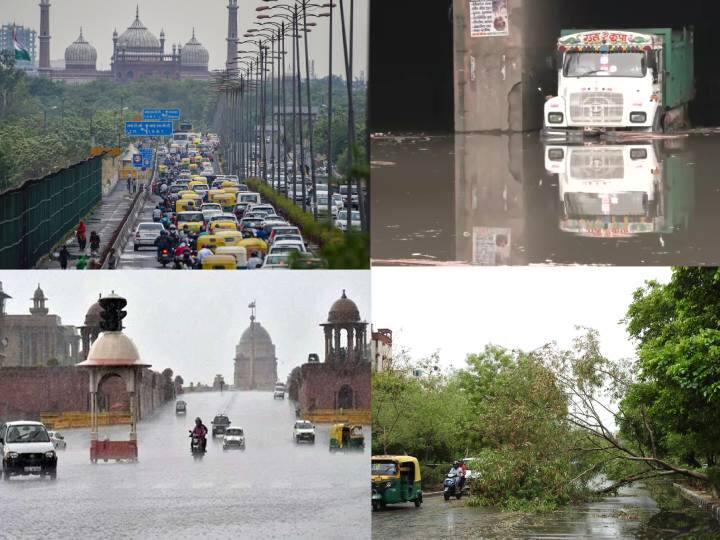 Delhi Rains Heavy Rainfall, thunderstorms brought relief to heatwave Lowest Temperature in May After 40 Years Chennai Delhi Flight Cancelled Delhi Rains: இடி.. மின்னல்! டெல்லியை புரட்டியெடுக்கும் கனமழை.. 40 ஆண்டுகளுக்குப் பிறகு குறைந்த வெப்பநிலை!