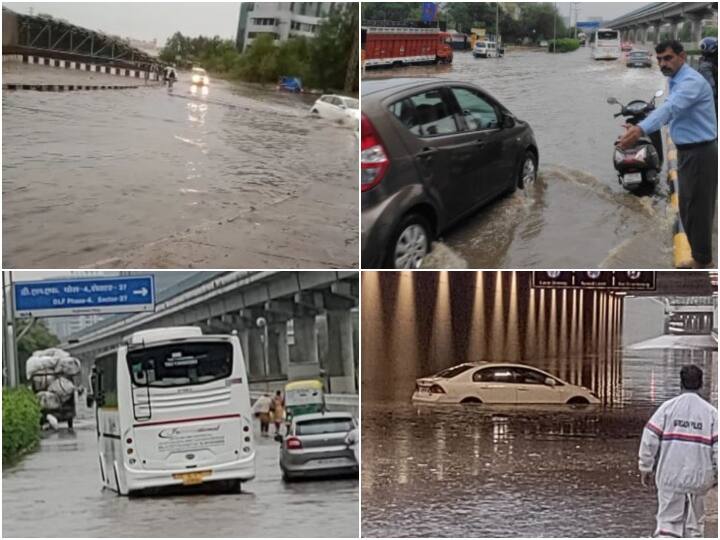 Water Logging in Gurugram: सोमवार, सुबह से ही दिल्ली-एनसीआर में आंधी-तूफान के साथ तेज बारिश हो रही है. बारिश की वजह से कई इलाकों में जलभराव हो गया है. वहीं वाटर लॉगिंग की वजह से ट्रैफिक व्यवस्था का काफी असर पड़ा है. हरियाणा के गुरुग्राम में भी सुबह से हो रही बारिश के कारण कई इलाके जलमग्न हो गए हैं.