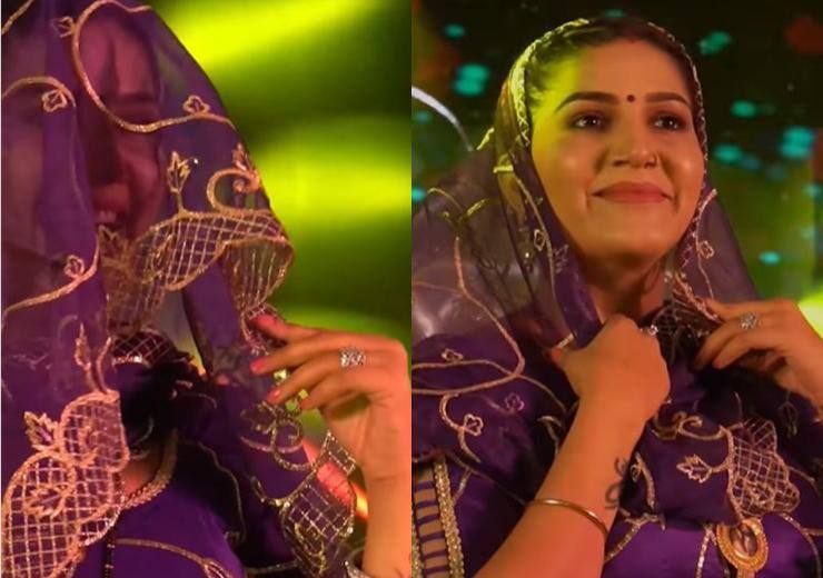 Sapna Choudhary live show performance on lapete Sapna Choudhary ने घूंघट ओढ़कर लगाए ठुमके, चुटकी भर में लपेटे फैंस के दिल