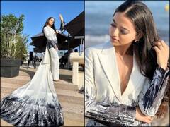 Cannes 2022: व्हाइट और ब्लैक पैंटसूट में हेली शाह लगी बेहद क्लासी, शेयर की कान्स से ये लेटेस्ट तस्वीरें