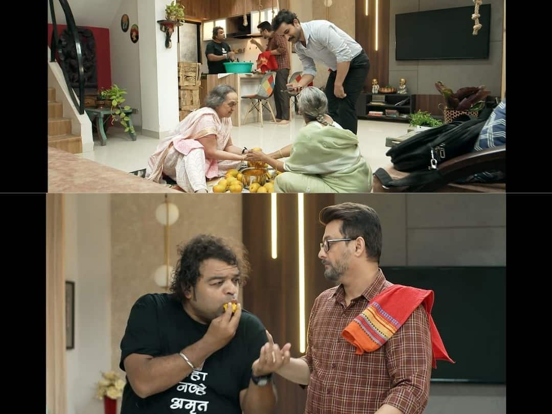 Tu Tevha Tashi : 'तू तेव्हा तशी' मालिकेतील कलाकारांनी हापूस आंब्यावर मारला ताव; केली हापूस पार्टी The actors in the serial Tu Tevha Tashi did hapus party in serial Tu Tevha Tashi : 'तू तेव्हा तशी' मालिकेतील कलाकारांनी हापूस आंब्यावर मारला ताव; केली हापूस पार्टी