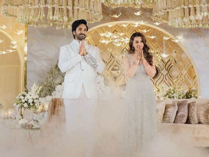 Aadhi Pinisetty and Nikki Galrani Wedding Reception Photos Viral Aadhi Pinisetty-Nikki Galrani Wedding: आधि पिनिसेट्टी ने पत्नी निक्की संग शेयर की वेडिंग रिसेप्शन की तस्वीरें