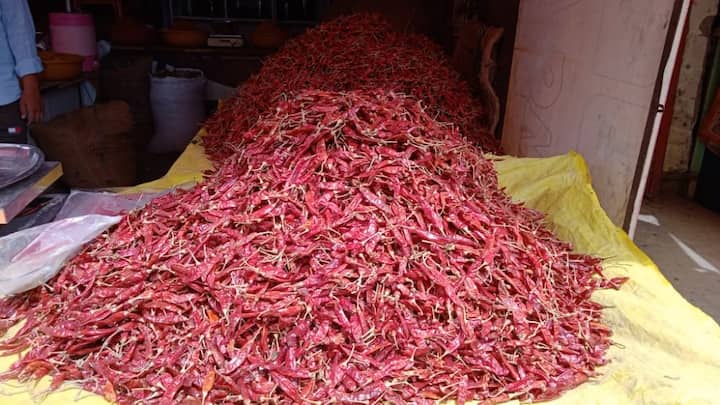 मिरची बाजारात गुंटूर मिरची 200 ते 230 रुपये प्रतिकिलो मिळत आहे.