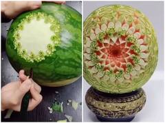 Watch: महिला ने तरबूज पर दिखाया अपनी कलाकारी का नमूना, वीडियो देख इंप्रेस हुए यूजर्स