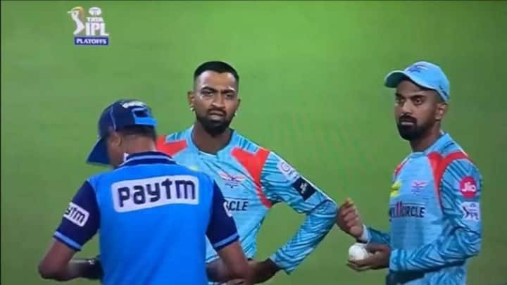 KL Rahul Krunal Pandya argue with umpire after decision of no-ball match between RCB and Lucknow Super Giants Watch Video: RCB के खिलाफ मैच के दौरान अंपायर से भिड़े राहुल और क्रुणाल पांड्या, जानें क्या था पूरा मामला