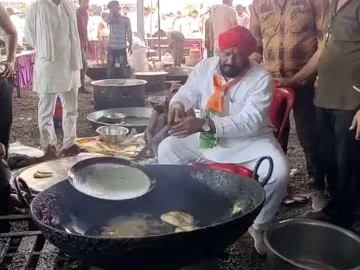 MP CM Shivraj Singh Chouhan government minister Hardeep Singh Dung fried puris video went viral ANN Mandsaur News: शिवराज सरकार के मंत्री हरदीप सिंह डंग ने कार्यकर्ता सम्मेलन में तली पूड़ियां, Video Viral