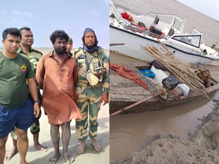 BSF caught two Pakistani fishermen on Harami Nala also seized four boats Gujarat: BSF ने गुजरात के भुज में दो पाकिस्तानी मछुआरे को दबोचा, चार नाव भी जब्त