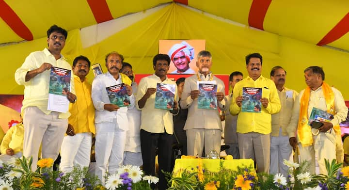 మహానాడులో పుస్తకం ఆవిష్కరించిన చంద్రబాబు