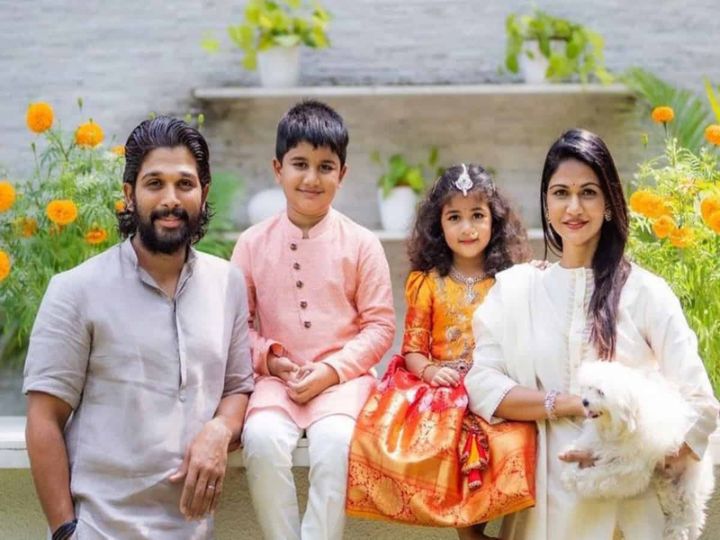 pushpa star allu arjun shared photo with his family from london trip, see here | Allu Arjun Family Photo: अल्लू अर्जुन फैमिली संग ऐसे बिता रहे हैं फुरसत के पल, देखें शानदार