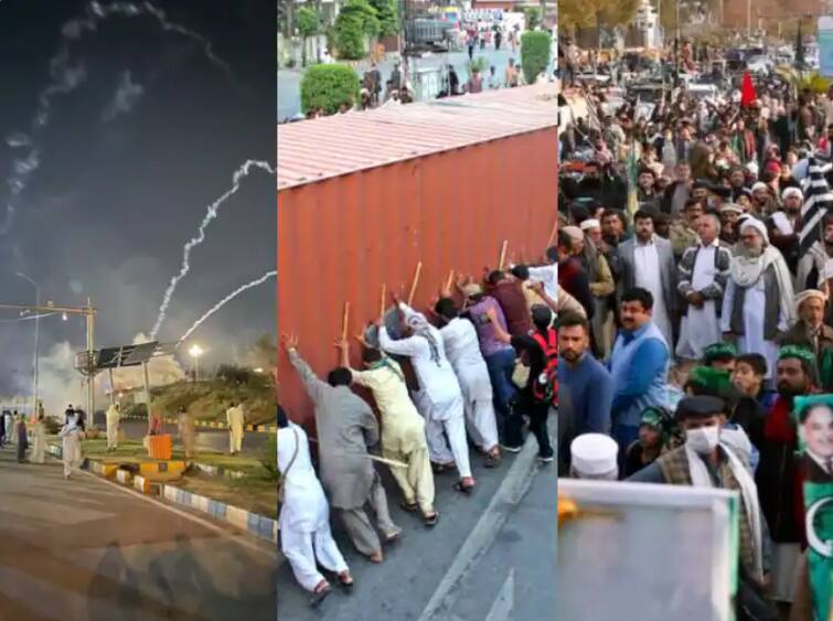 violent protest during imran khan supporter azadi march in islamabad Pakistan : इस्लामाबादमध्ये युद्धजन्य परिस्थिती, इम्रान खान यांच्या मोर्चात हिंसाचार आणि जाळपोळ, लष्कर तैनात