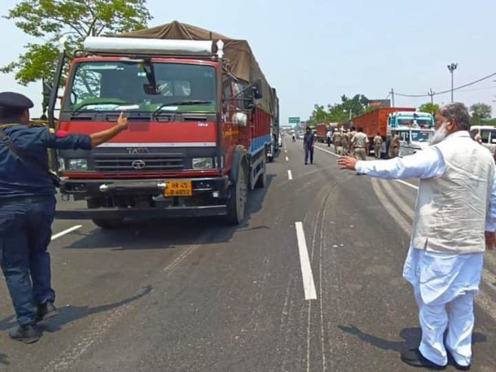 Haryana Home Minister Anil Vij headed polices team & stops heavy vehicles flouting NH lane norms Haryana News: अनिल विज ने ट्रकों को रोक कटवाया चालान,  हाईवे पर एक्शन मोड में दिखे गृहमंत्री