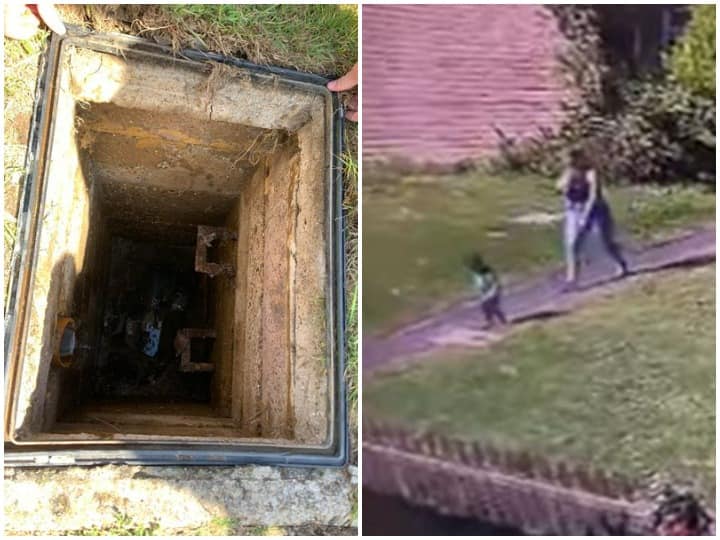 Mother jumped to save the child who fell in 20 feet sewerage drain Watch: 20 फीट गहरे सीवर में गिरा बच्चा, बचाने के लिए मां ने उठाया ऐसा कदम, देखिए वीडियो