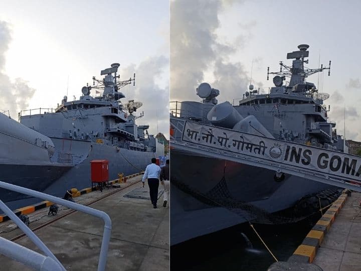INS Gomti warship retires after 34 years of glorious service 34 वर्षाच्या गौरवशाली सेवेनंतर आयएनएस गोमती युद्धनौका सेवामुक्त