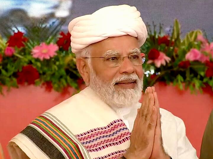 Prime Minister Narendra Modi arrived in Gujarat on Saturday to inaugurate a newly-built Matushri K.D.P. Multispeciality Hospital in the Atkot area of Rajkot. (PTI Photo)