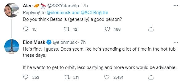 Elon Musk ने Amazon के फाउंडर जेफ बेजोस पर ली चुटकी, कहा- पार्टी कम, काम ज्यादा करें