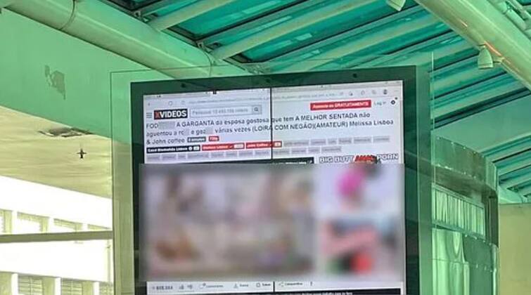 Brazil Obscene Video Played on screen at Rio de janeiro Airport விமான நிலையத்தில் அறிவிப்பு வெளியிடும் திரையில் ஆபாசப் படம்.... விறுவிறுவென நடையை கட்டிய பயணிகள்!