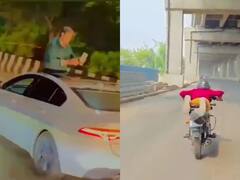 Gautam Buddh Nagar में स्टंटबाजी का 'खेल' जारी, अब कार की छत पर स्टंट करते वायरल वीडियो