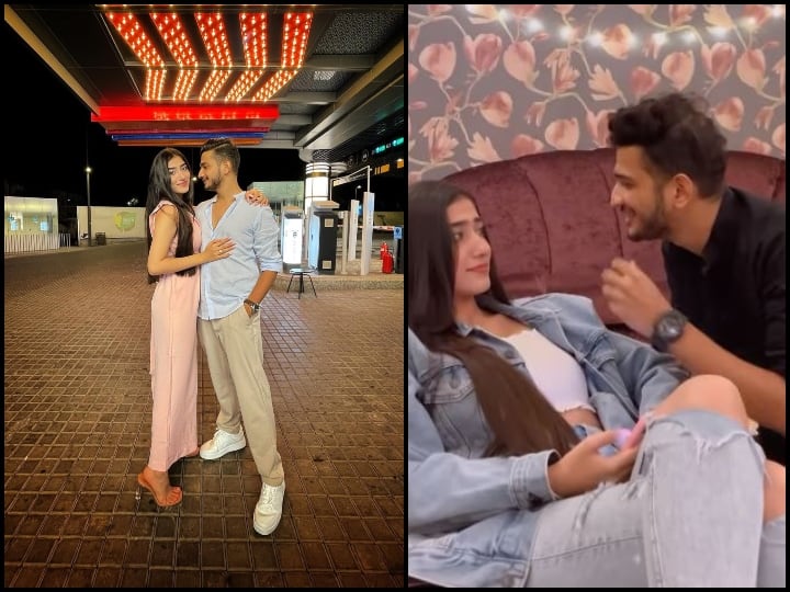 Munawar Faruqui make first reel with girlfriend Nazila Video: मुनव्वर फारूकी अपनी गर्लफ्रेंड नाज़िला संग फ्लर्ट करते आए नजर, बनाया पहला रील वीडियो