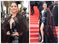 Tamannaah at Cannes: कान्स के रेड कार्पेट पर ब्लैक कलर की ड्रेस पहन तमन्ना भाटिया ने बिखेरा जलवा, सामने आया नया लुक