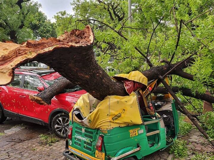 दिल्ली एनसीआर में सोमवार को दोपहर बाद आंधी, बारिश और 100 किमी प्रति घंटे की रफ्तार से हवाएं चली. इसके बाद राजधानी में तबाही मच गई. दो लोगों की मौत हो गई, कई जगह पेड़ उखाड़ गए, भारी ट्रैफिक जाम हो गया, जलभराव भी देखने को मिला.