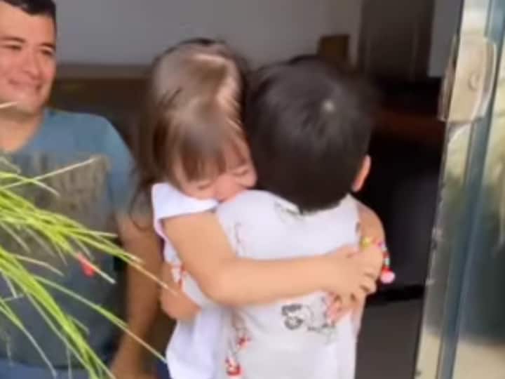 Kid visits cousin after several months to surprise her video goes viral on social media Watch: कई महीने बाद मिले बिछड़े Cousins, उनके इमोशन देख आप भी कहेंगे So Sweet 