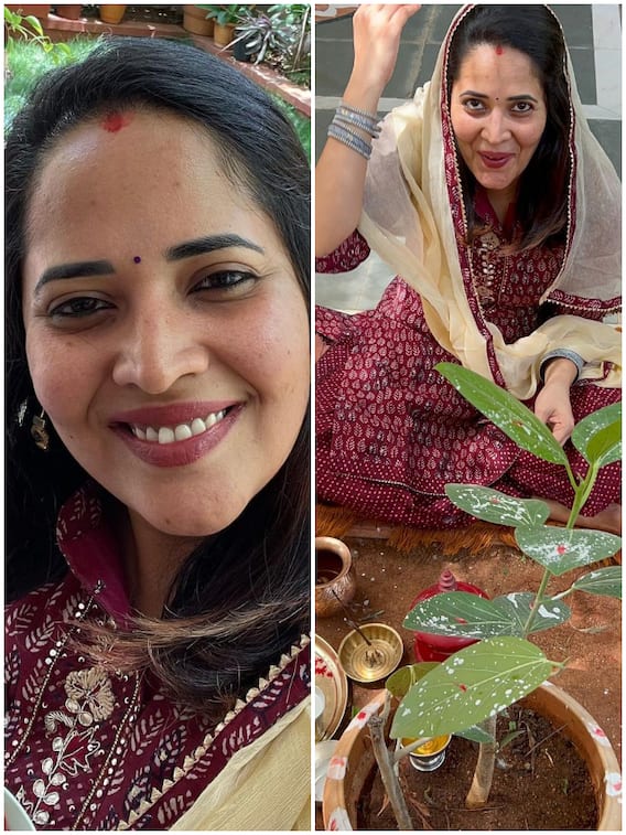 సావిత్రి పూజలో అనసూయ