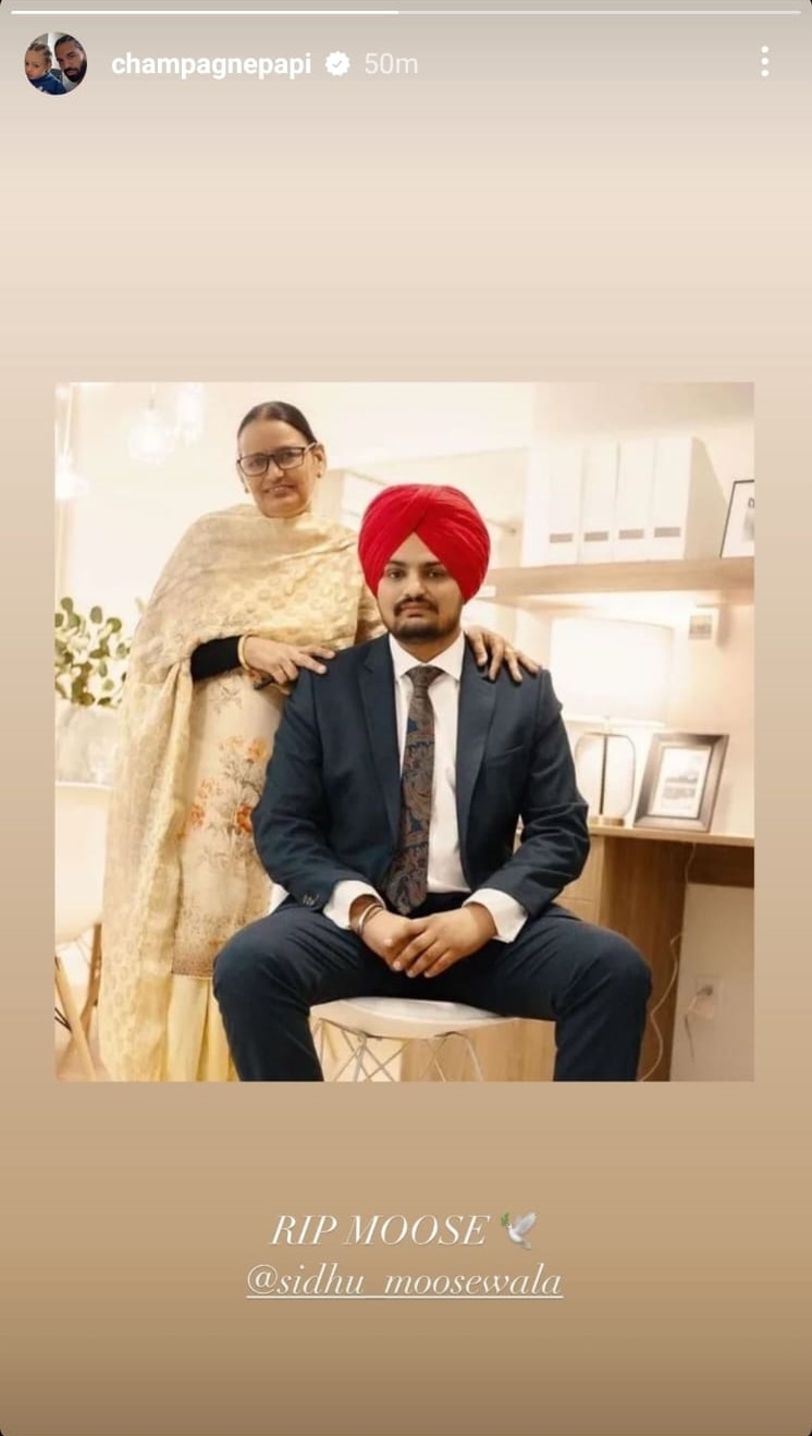 International Rapper Drake Offers Condolence For The Death Of Singer Sidhu Moose Wala