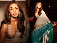 Rakul Preet Singh Dazzles Beautifully In A Glittery Saree - SEE PICS