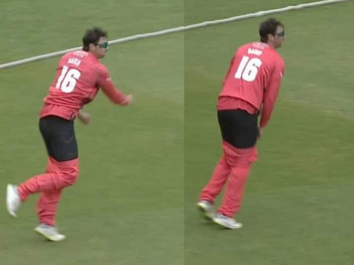 Tim David trousers down during fielding Lancashire vs Worcestershire T20 Blast 2022