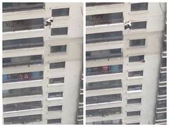 Watch: स्पाइडरमैन की तरह इमारत से नीचे उतरता दिखाई दिया शख्स, यूजर्स की थम गई सांसें