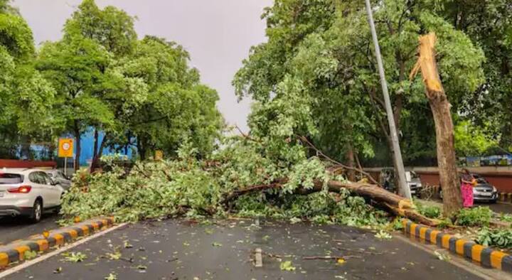 ਸੋਮਵਾਰ ਦੇ ਤੇਜ਼ ਤੂਫਾਨ ਅਤੇ ਤੂਫਾਨ ਦੀ ਤੀਬਰਤਾ ਦਾ ਅੰਦਾਜ਼ਾ ਇਸ ਗੱਲ ਤੋਂ ਲਗਾਇਆ ਜਾ ਸਕਦਾ ਹੈ ਕਿ ਸੜਕਾਂ 'ਤੇ ਲੱਗੇ ਸੀਮਿੰਟ ਦੇ ਟ੍ਰੈਫਿਕ ਬੂਥ ਵੀ ਉਖੜ ਗਏ।