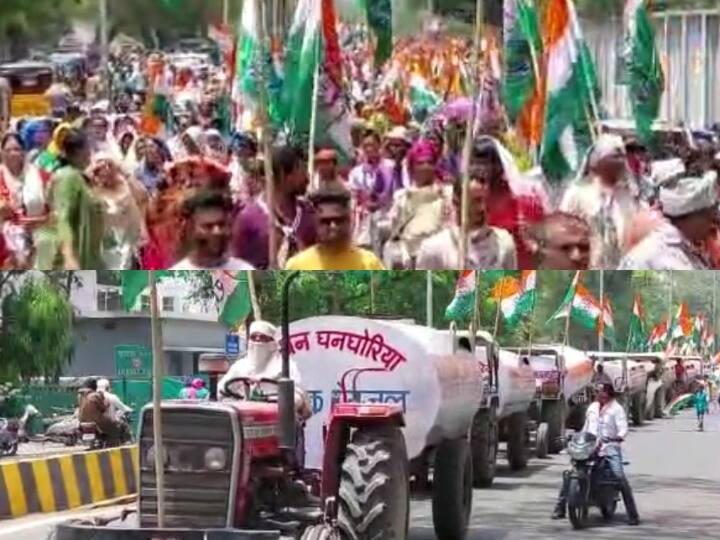 MP News Jabalpur Congress performed before urban body and Panchayat elections ANN Jabalpur News: नगरीय निकाय चुनाव से पहले कांग्रेस ने खोला मोर्चा, पानी के खाली टैंकर लेकर नगर निगम मुख्यालय पहुंचे कार्यकर्ता