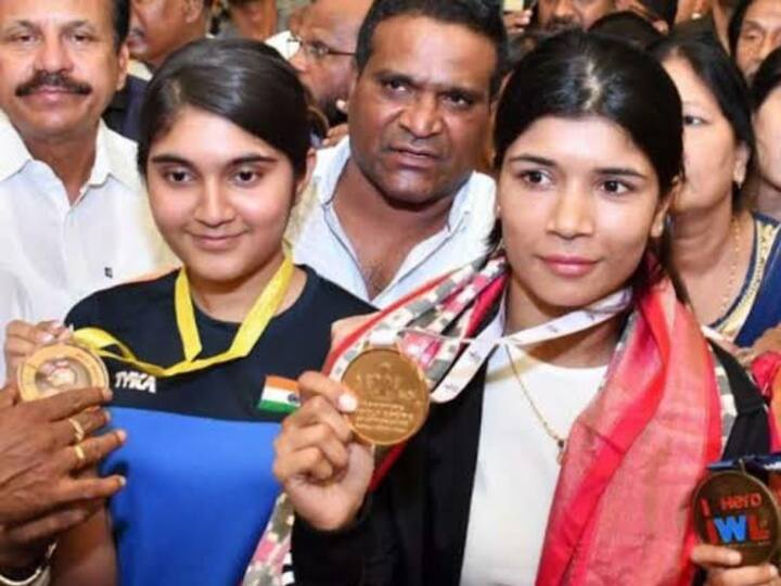 Telangana Government Announces Rs 2 Crore Cash Prize For world boxing champion Nikhat Zareen, Shooter Esha Singh Telangana Government Announces Rs 2 Crore Cash Reward & Housing Plot To Nikhat Zareen, Esha Singh